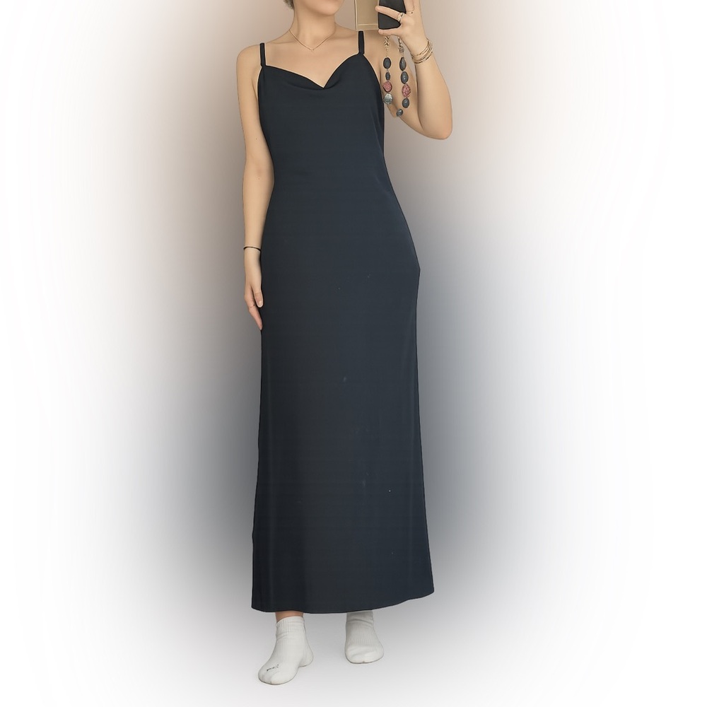NWT Abercrombie Sleeveless Black Maxi Dress -‎ Classic Cowl Neck- size medium